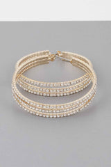 Triple Jewel Hoop Earrings
