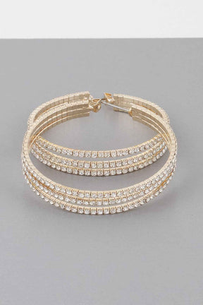Triple Jewel Hoop Earrings