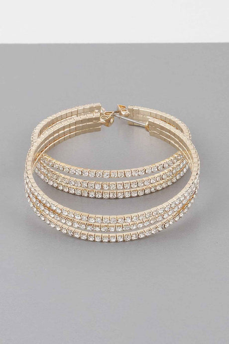 Triple Jewel Hoop Earrings
