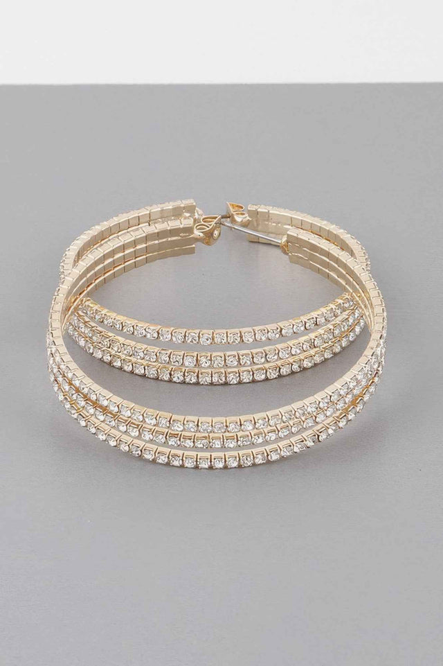 Triple Jewel Hoop Earrings