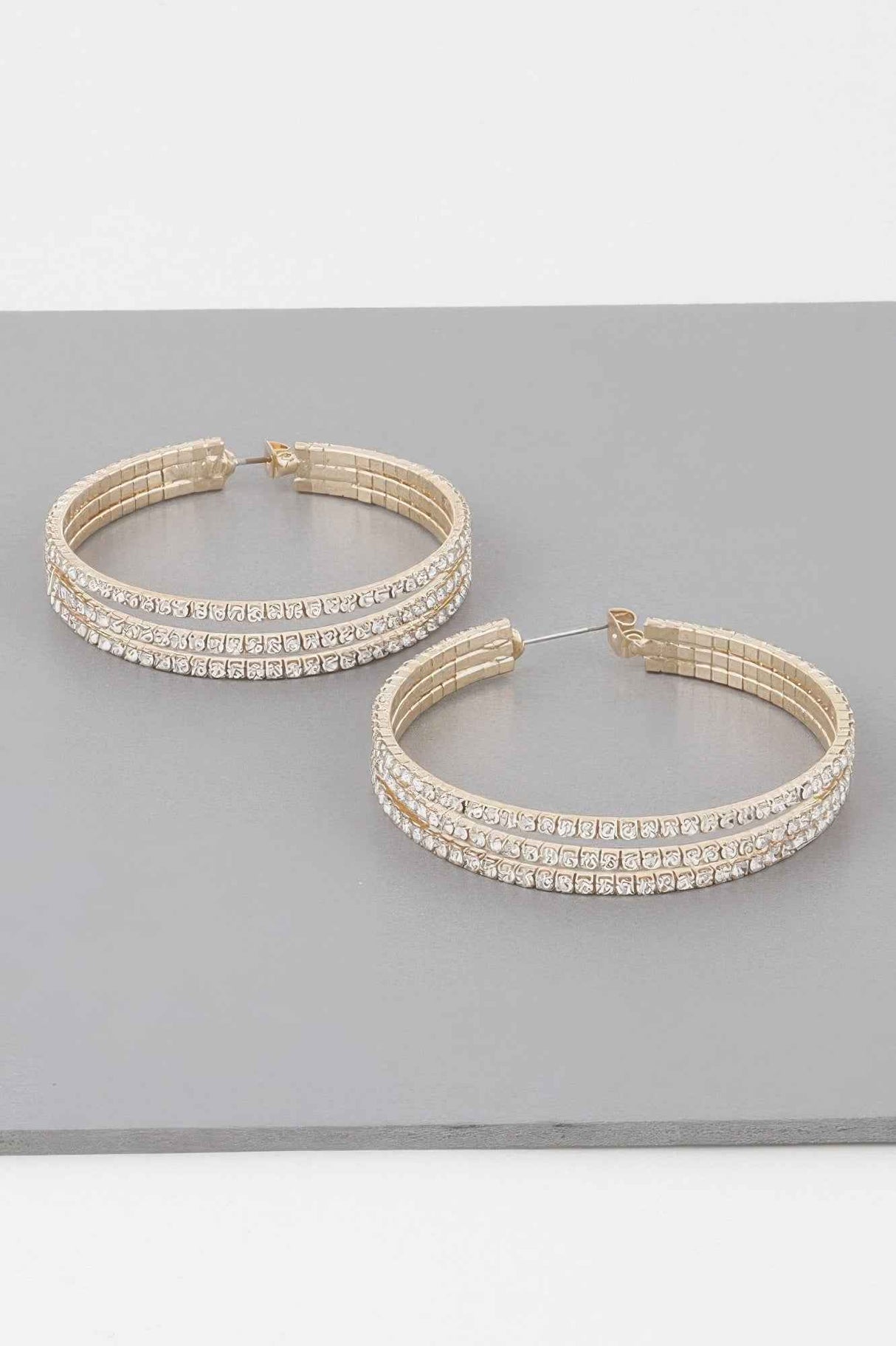 Triple Jewel Hoop Earrings