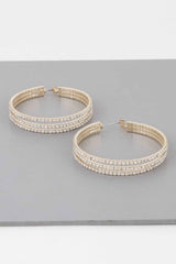 Triple Jewel Hoop Earrings