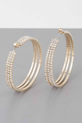 Triple Jewel Hoop Earrings