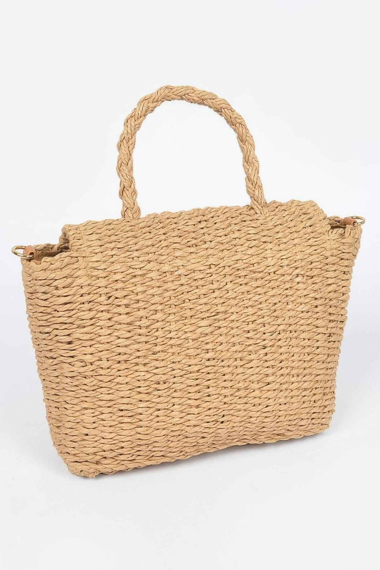 Faux Straw Weaved Clutch Bag