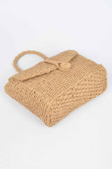 Faux Straw Weaved Clutch Bag