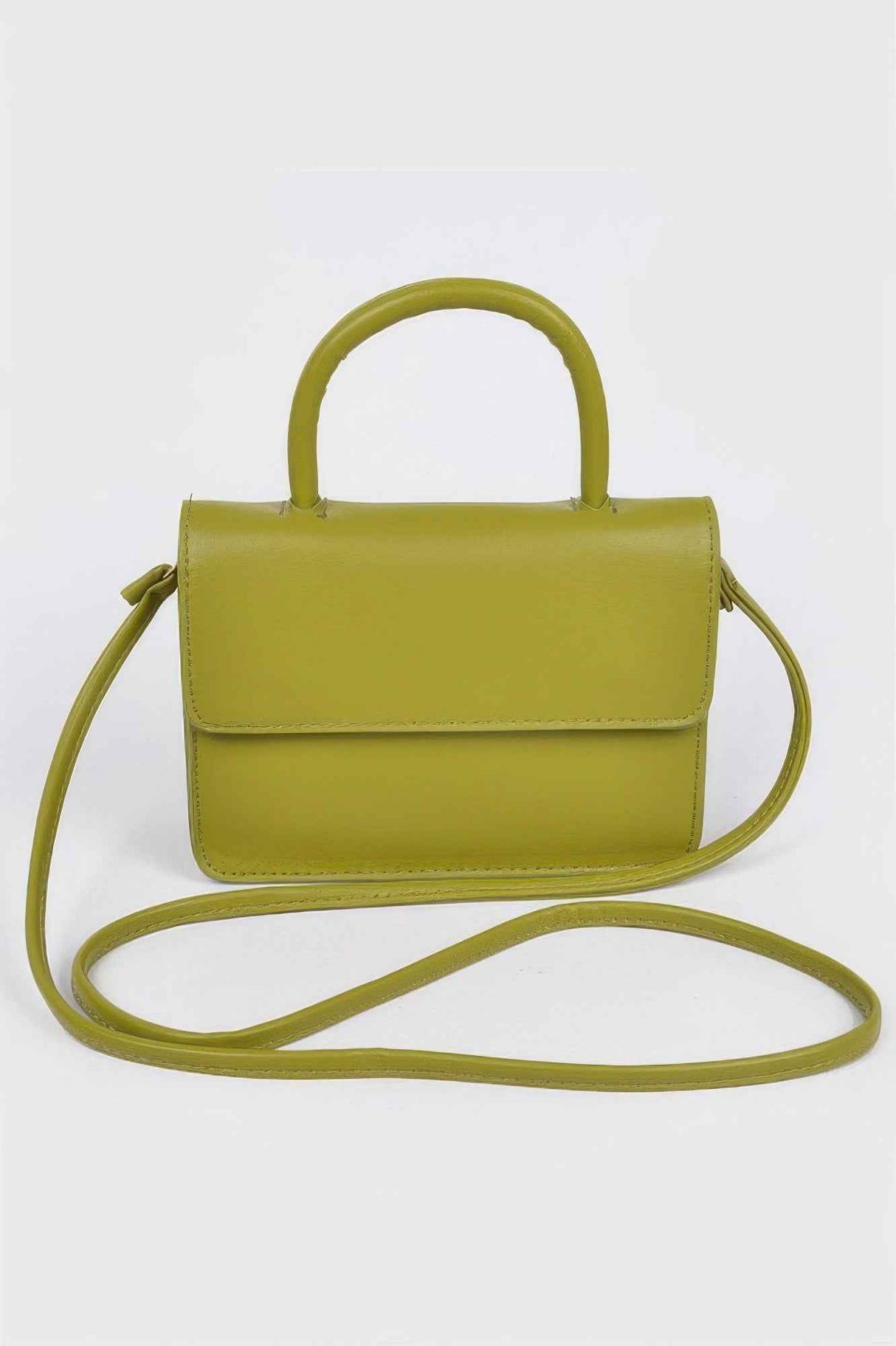 Faux Leather Pleated Shoulder Strap Bag