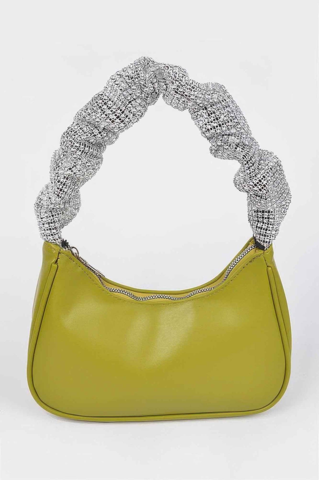 Faux Leather Pleated Shoulder Strap Bag