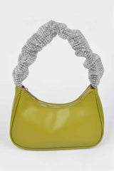 Faux Leather Pleated Shoulder Strap Bag