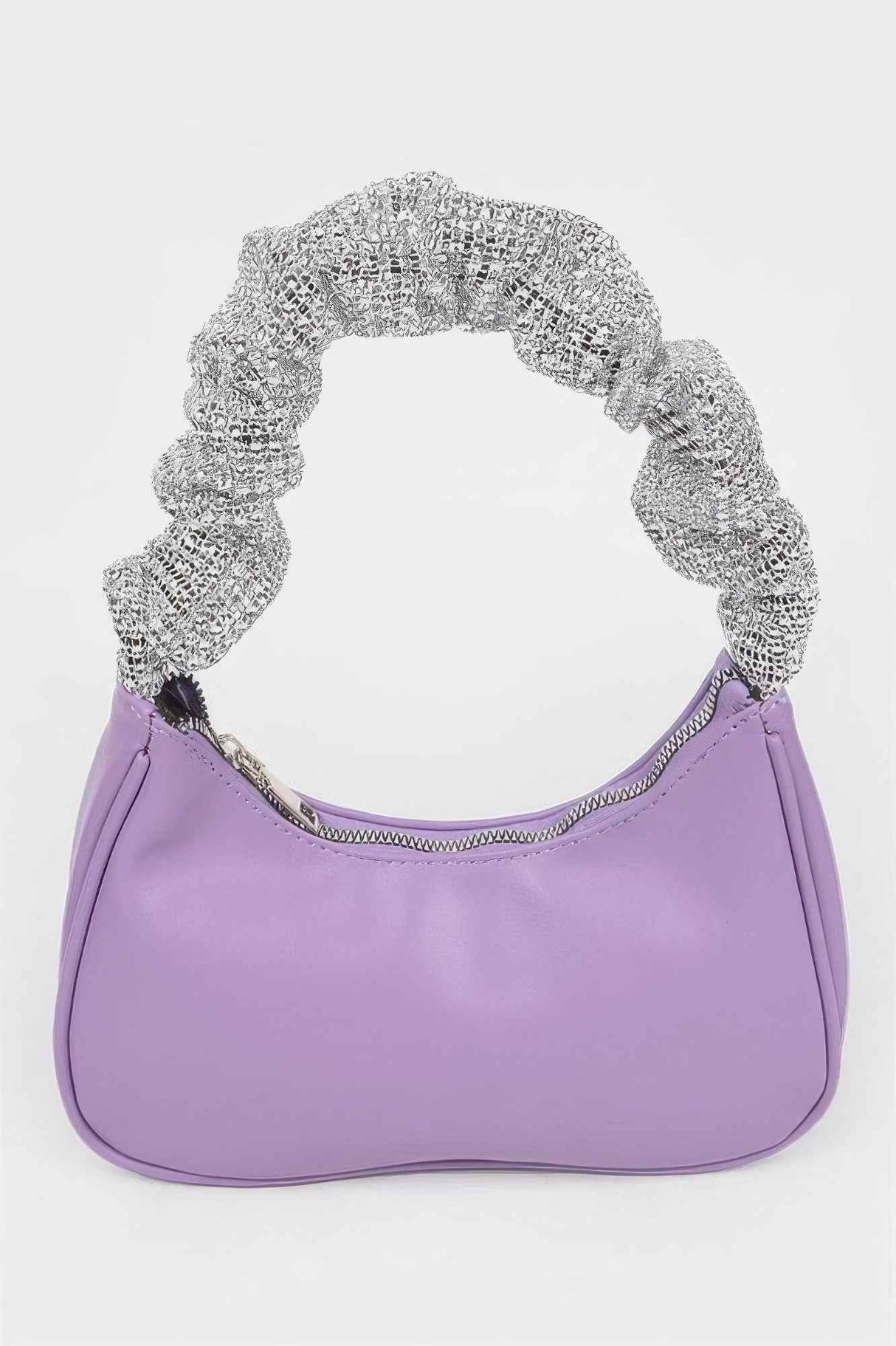 Faux Leather Pleated Shoulder Strap Bag