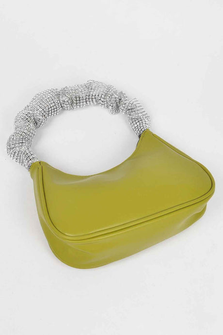 Faux Leather Pleated Shoulder Strap Bag