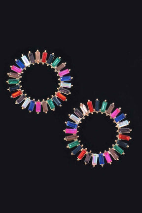 Rhinestone Round Earring