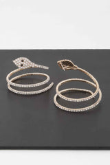 Twin Rhinestone Snake Earrings