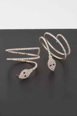 Twin Rhinestone Snake Earrings