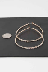 Large Rhinestone Oval Hoop Earrings