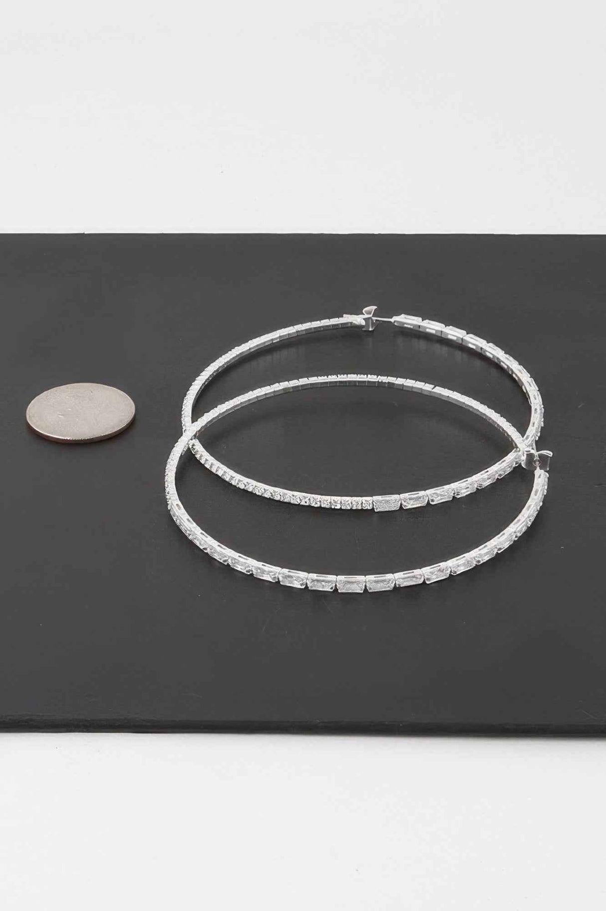 Large Rhinestone Hoop Earrings