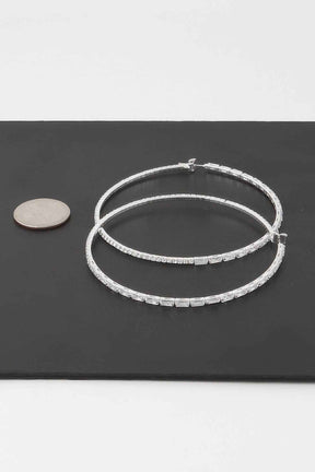 Large Rhinestone Hoop Earrings