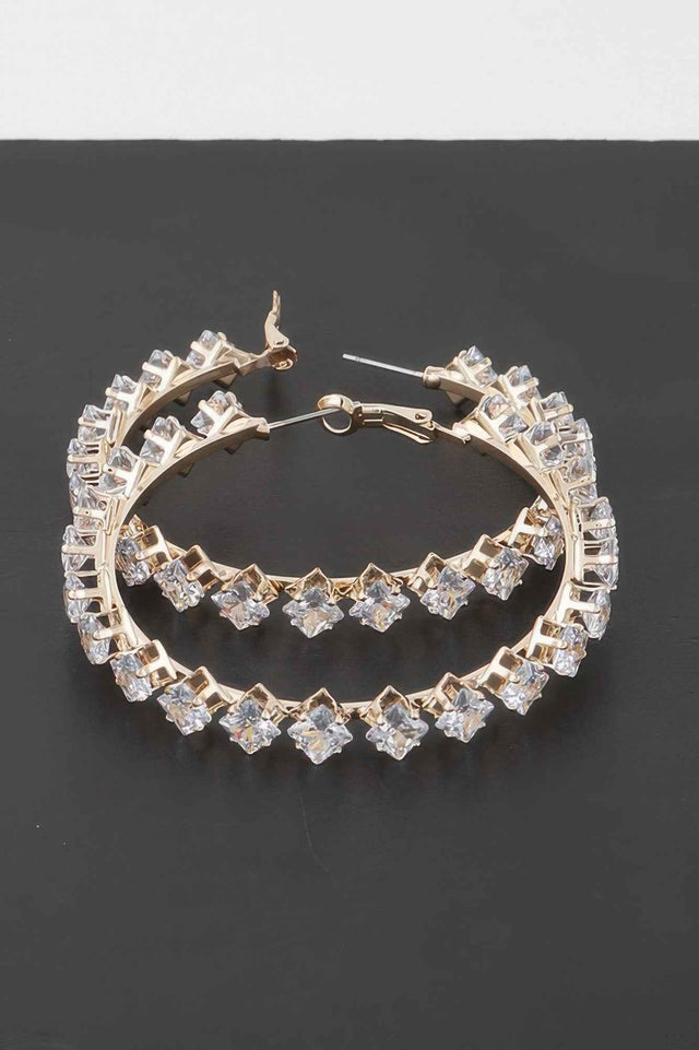 Crystal Star Hoop Earrings