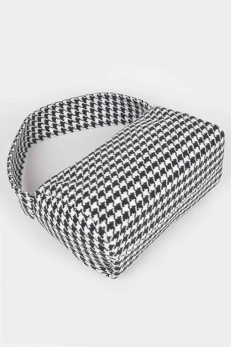 Houndstooth Knit Shoulder Bag