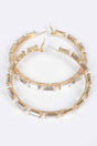 Rectangle Rhinestone Hoop Earring