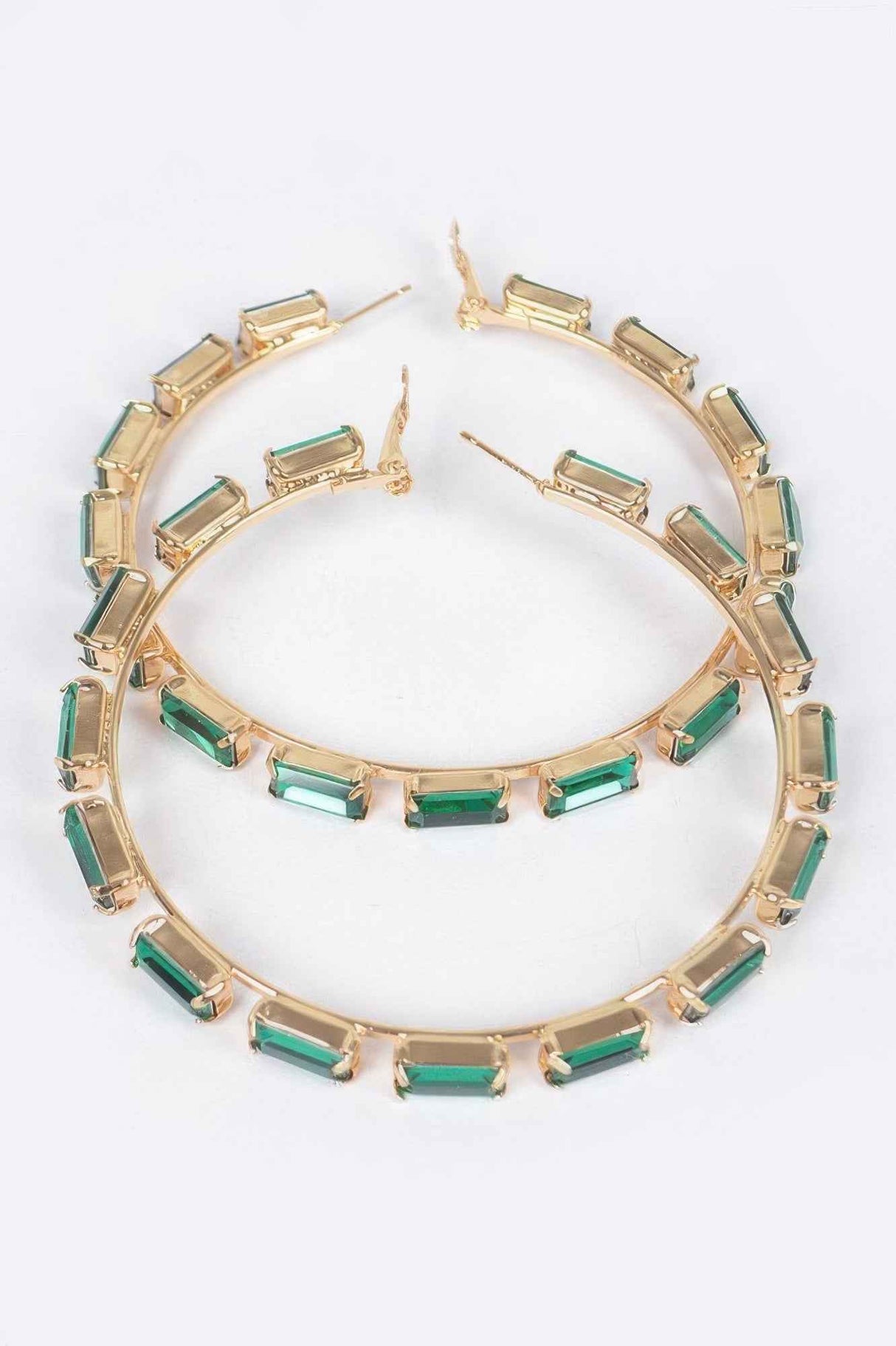 Rectangle Rhinestone Hoop Earring