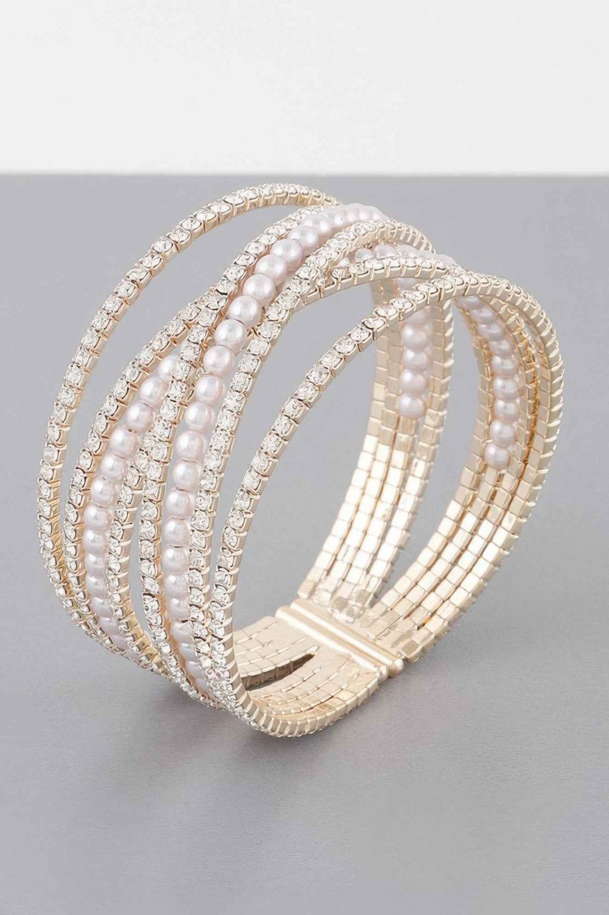 Multi Cross Jewel Cuff Bracelet