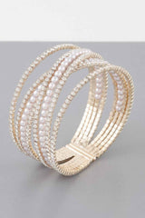 Multi Cross Jewel Cuff Bracelet