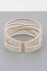 Multi Cross Jewel Cuff Bracelet