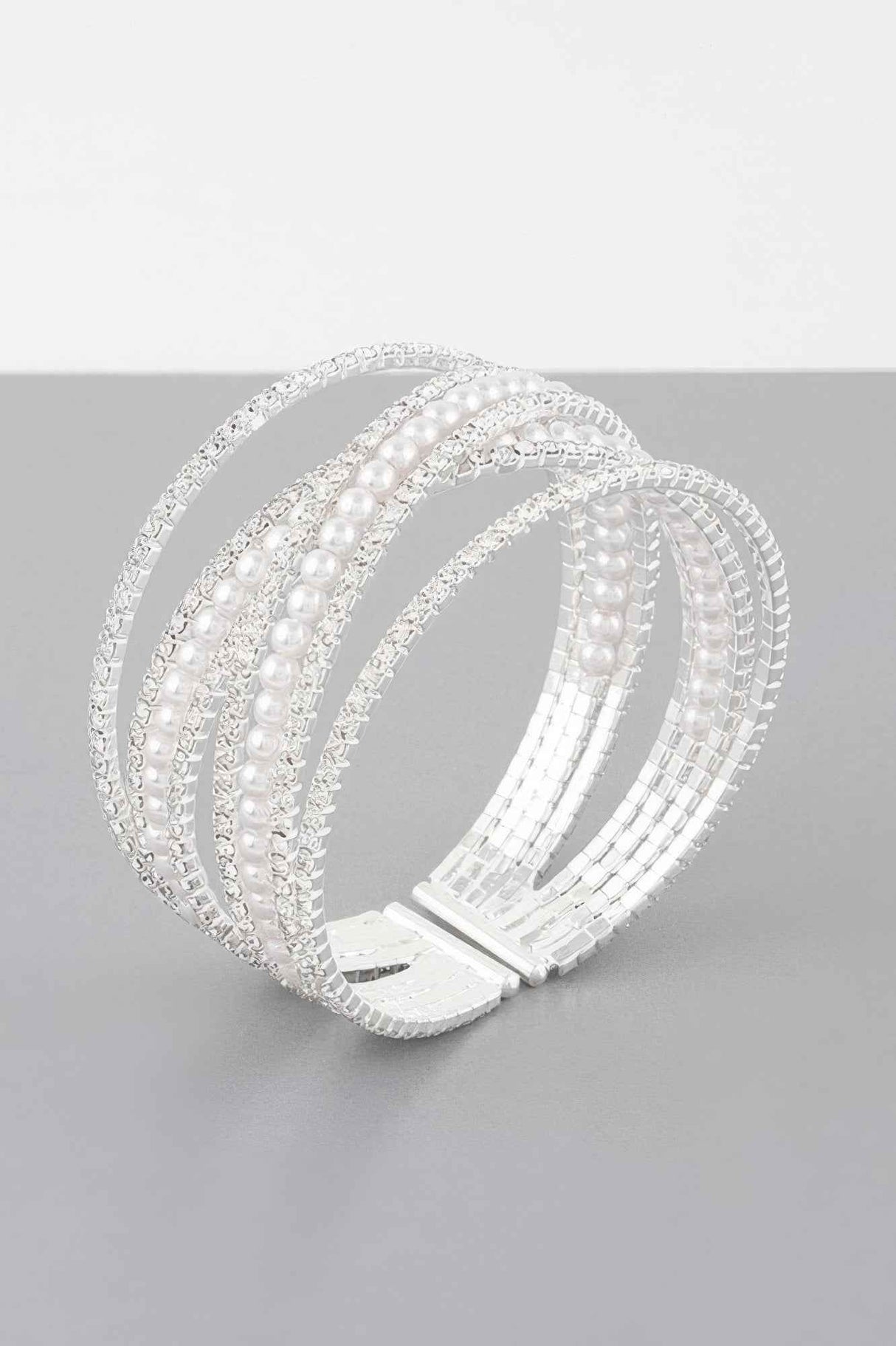 Multi Cross Jewel Cuff Bracelet