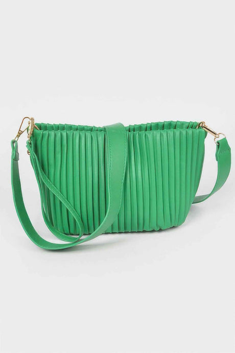 Faux Leather Pleated Bag