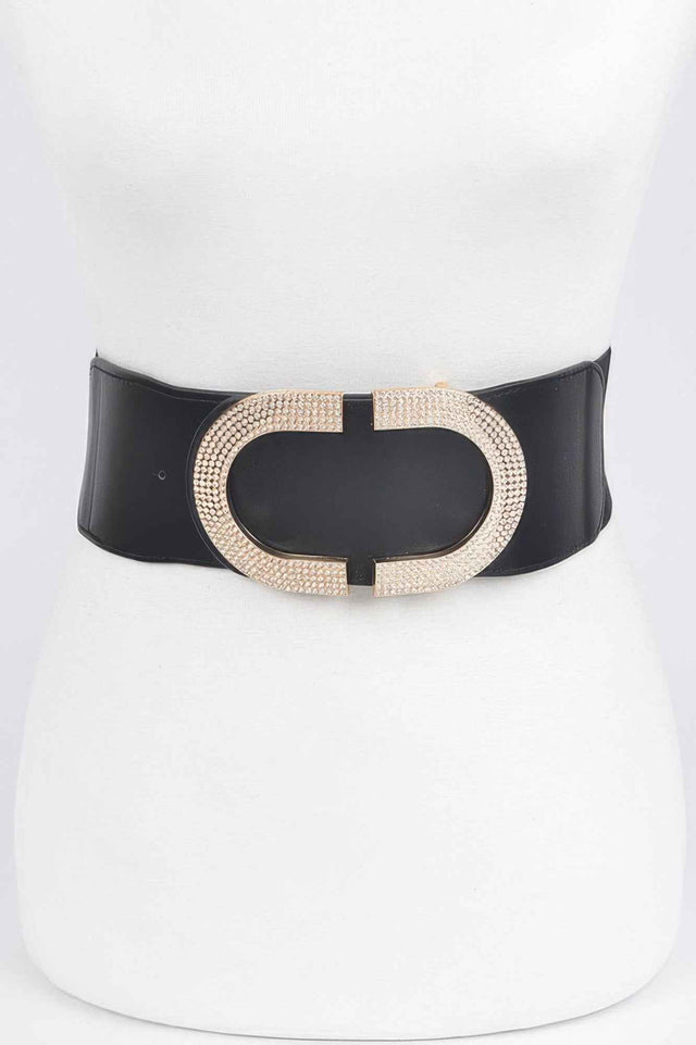 Rhinestone Buckle Stretch Belt