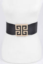 Faux Pearl Buckle Stretch Belt