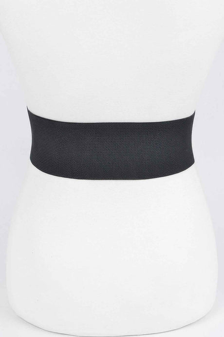 Faux Pearl Buckle Stretch Belt