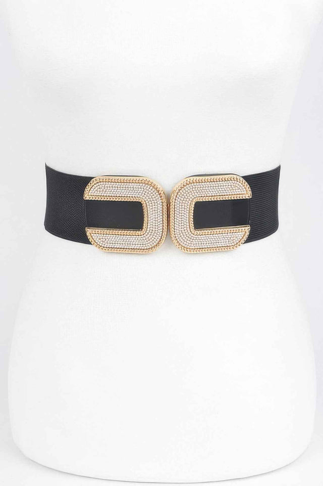 Rhinestone Buckle Stretch Belt