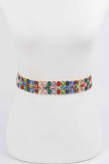 Multi Rhinestone Waist Belt