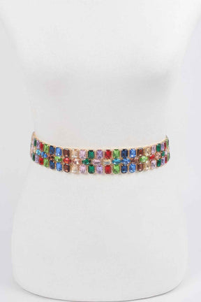 Multi Rhinestone Waist Belt