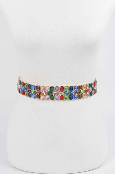 Multi Rhinestone Waist Belt