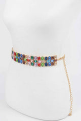 Multi Rhinestone Waist Belt