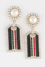 Jeweled Stripe Drop Earrings