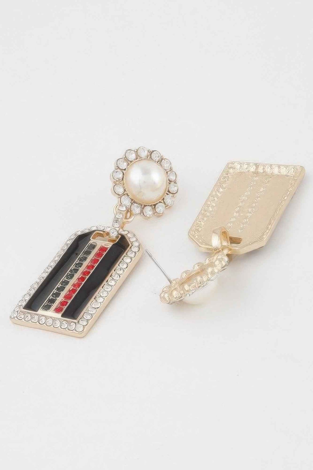 Jeweled Stripe Drop Earrings
