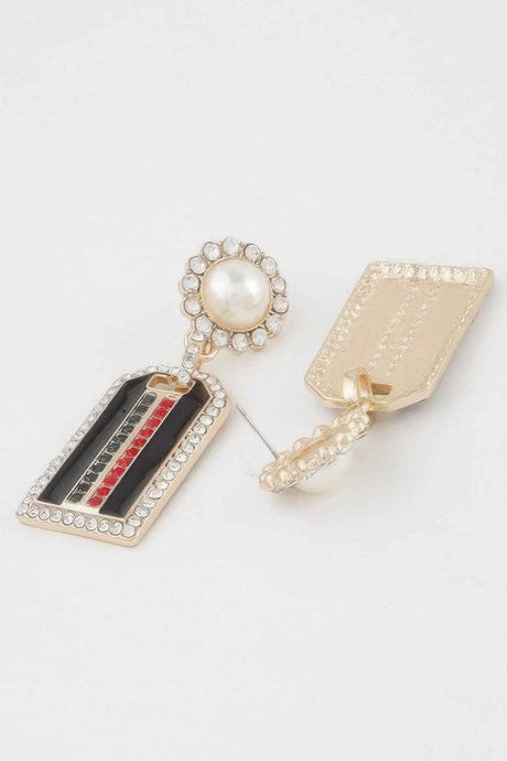 Jeweled Stripe Drop Earrings