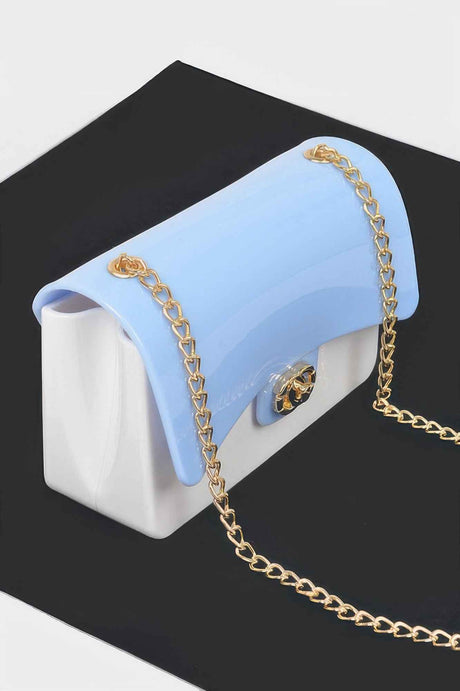Two Toned Gold Metal Clutch
