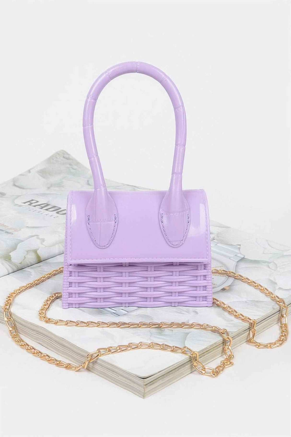 Weaved Top Handle Clutch
