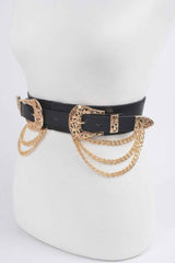 Multi Metal Chain Layered Stretch Belt