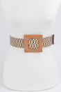 Faux Bamboo Buckle Elastic Belt