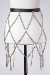 Leather Belt With Chain Skirt