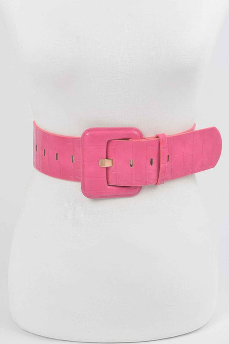 Faux Croc Leather Waist Belt
