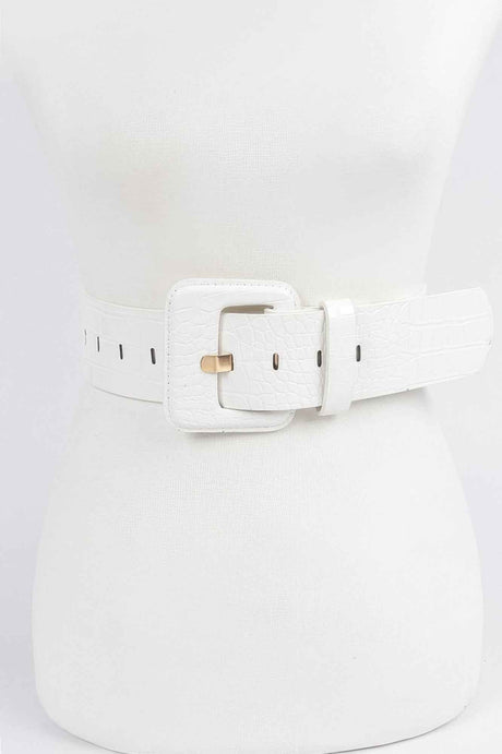 Faux Croc Leather Waist Belt