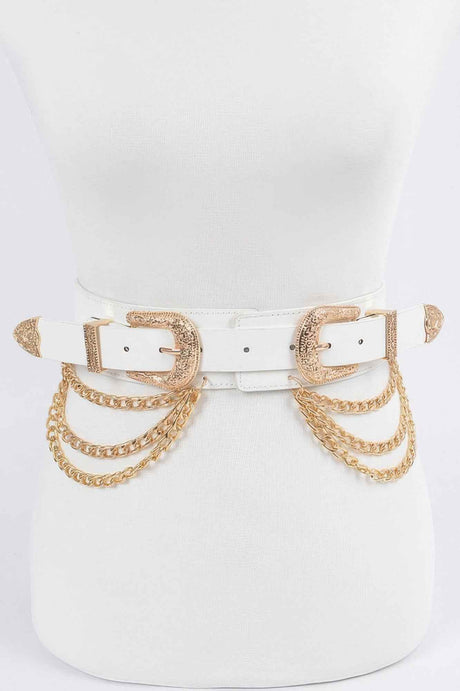 Double Buckle Belt With Chains