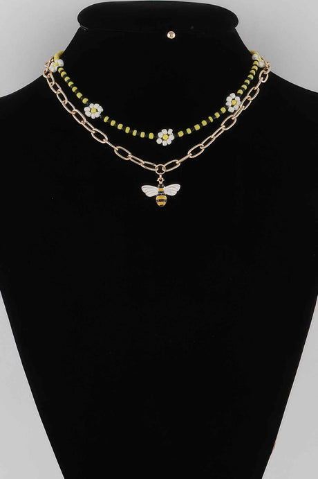 Multi Flower Charms Necklace