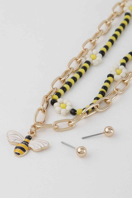 Multi Flower Charms Necklace